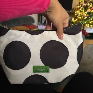 Kate Spade Black and White Polka Dot Cosmetic Bag